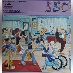 Vintage A.M. Workout whimsical artwork puzzle 550 pieces